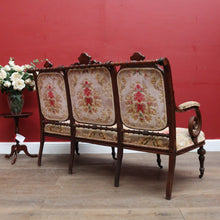 Load image into Gallery viewer, Antique French Oak 3 Seat Settee Chaise Upholstered Palour Lounge B13012
