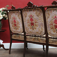 Load image into Gallery viewer, Antique French Oak 3 Seat Settee Chaise Upholstered Palour Lounge B13012
