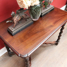 Load image into Gallery viewer, Antique English Mahogany Barley Twist Hall Console Table or Small Desk B13006
