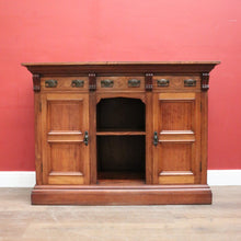 Load image into Gallery viewer, Antique Australian Blackwood &amp; Cedar Sideboard Cabinet with Drawers &amp; Shelves. B12590
