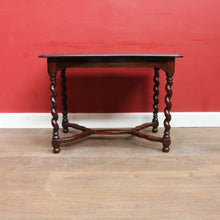 Load image into Gallery viewer, Antique English Mahogany Barley Twist Hall Console Table or Small Desk B13006
