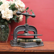 Load image into Gallery viewer, Antique French Cast Iron Book Press – Decorative, Functional, Useful. B12315
