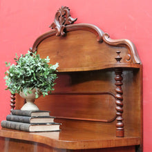 Load image into Gallery viewer, Antique English Mahogany 2 Door Barley Twist Columns Arched Panels with Carved backboard B13013

