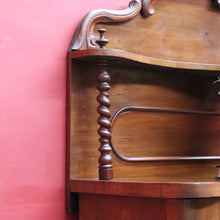 Load image into Gallery viewer, Antique English Mahogany 2 Door Barley Twist Columns Arched Panels with Carved backboard B13013
