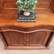 Load image into Gallery viewer, Antique English Mahogany 2 Door Barley Twist Columns Arched Panels with Carved backboard B13013
