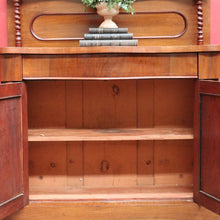 Load image into Gallery viewer, Antique English Mahogany 2 Door Barley Twist Columns Arched Panels with Carved backboard B13013
