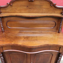 Load image into Gallery viewer, Antique English Mahogany 2 Door Barley Twist Columns Arched Panels with Carved backboard B13013
