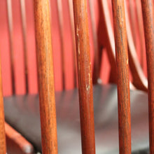 Load image into Gallery viewer, Set of Six Mid-Century Scandinavian Dining Chairs – Spindle Back, Black Seats. B12589
