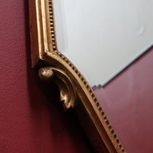 Load image into Gallery viewer, Antique Gilt Dutch Bevelled Edge Wall Hanging Mirror Shield shape with Floral details B12043
