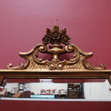 Load image into Gallery viewer, Antique Gilt Dutch Bevelled Edge Wall Hanging Mirror Shield shape with Floral details B12043
