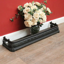 Load image into Gallery viewer, Vintage Black Cast Iron Fire Fender – Decorative Fireplace Guard. B12593
