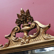 Load image into Gallery viewer, Antique Gilt Dutch Bevelled Edge Wall Hanging Mirror Shield shape with Floral details B12043
