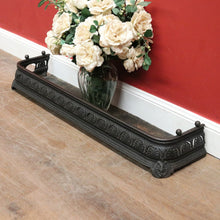 Load image into Gallery viewer, Vintage Black Cast Iron Fire Fender – Decorative Fireplace Guard. B12593
