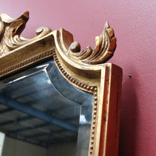 Load image into Gallery viewer, Antique Gilt Dutch Bevelled Edge Wall Hanging Mirror Shield shape with Floral details B12043
