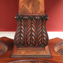 Load image into Gallery viewer, Antique English Flame Mahogany Drop Side Hall Table c1840 – Lion Paw Feet. B12605
