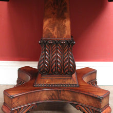 Load image into Gallery viewer, Antique English Flame Mahogany Drop Side Hall Table c1840 – Lion Paw Feet. B12605
