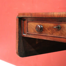 Load image into Gallery viewer, Antique English Flame Mahogany Drop Side Hall Table c1840 – Lion Paw Feet. B12605
