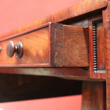 Load image into Gallery viewer, Antique English Flame Mahogany Drop Side Hall Table c1840 – Lion Paw Feet. B12605
