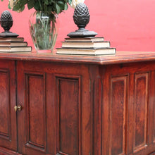 Load image into Gallery viewer, Antique English Oak 8 Drawer Leather Top Brass handles Office Desk with Cabinet Back B13010
