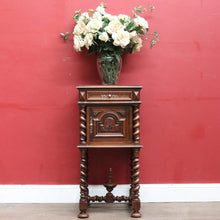 Load image into Gallery viewer, Anrique French Walnut Bedside Table with Marble and Barley twist legs B13018
