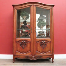 Load image into Gallery viewer, x SOLD Antique French Oak Bookcase, Eight Drawer Display Cabinet or Cupboard, Glass Doors. B12192
