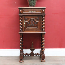 Load image into Gallery viewer, Anrique French Walnut Bedside Table with Marble and Barley twist legs B13018
