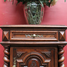 Load image into Gallery viewer, Anrique French Walnut Bedside Table with Marble and Barley twist legs B13018
