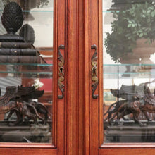 Load image into Gallery viewer, x SOLD Antique French Oak Bookcase, Eight Drawer Display Cabinet or Cupboard, Glass Doors. B12192
