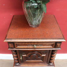 Load image into Gallery viewer, Anrique French Walnut Bedside Table with Marble and Barley twist legs B13018
