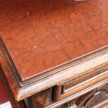 Load image into Gallery viewer, Anrique French Walnut Bedside Table with Marble and Barley twist legs B13018
