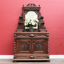 Load image into Gallery viewer, Antique French Walnut Mirror Back Dressing Table Cabinet Bedroom with Drawers B13019
