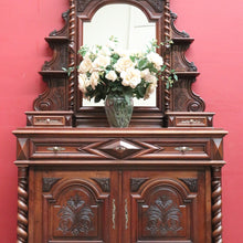 Load image into Gallery viewer, Antique French Walnut Mirror Back Dressing Table Cabinet Bedroom with Drawers B13019
