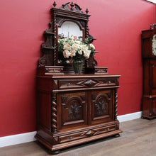 Load image into Gallery viewer, Antique French Walnut Mirror Back Dressing Table Cabinet Bedroom with Drawers B13019
