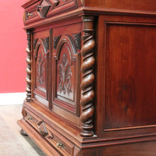 Load image into Gallery viewer, Antique French Walnut Mirror Back Dressing Table Cabinet Bedroom with Drawers B13019

