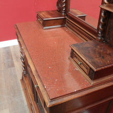 Load image into Gallery viewer, Antique French Walnut Mirror Back Dressing Table Cabinet Bedroom with Drawers B13019
