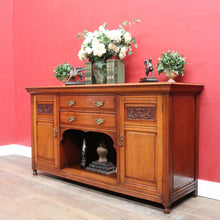 Load image into Gallery viewer, Antique English Edwardian Walnut 2 Door 2 Drawer Sideboard Cabinet B13011
