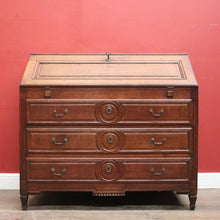 Load image into Gallery viewer, x SOLD Antique French Oak Writing Bureau c1830 – 3 Lower Drawers, Fitted Interior. B12591
