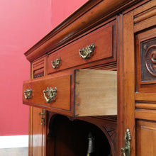 Load image into Gallery viewer, Antique English Edwardian Walnut 2 Door 2 Drawer Sideboard Cabinet B13011
