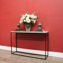 Load image into Gallery viewer, Vintage Modern Black Hand-Forged Metal Hall Console Table with White Marble Top. B12601
