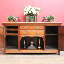 Load image into Gallery viewer, Antique English Edwardian Walnut 2 Door 2 Drawer Sideboard Cabinet B13011
