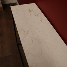 Load image into Gallery viewer, Vintage Modern Black Hand-Forged Metal Hall Console Table with White Marble Top. B12601
