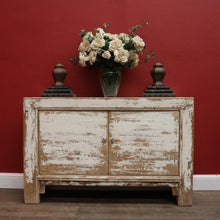 Load image into Gallery viewer, Vintage Narrow Two-Door Sideboard Hall Cabinet – Distressed Farmhouse Finish. B12604

