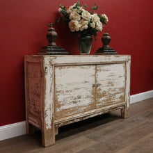 Load image into Gallery viewer, Vintage Narrow Two-Door Sideboard Hall Cabinet – Distressed Farmhouse Finish. B12604
