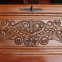 Load image into Gallery viewer, Vintage French Oak Writing Bureau with Drop Front Desk and Two Drawers on cabriole legs B12705
