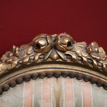Load image into Gallery viewer, Pair of Vintage French Armchairs with Gilt Timber Frames and Striped Pastel Fabric. B12599
