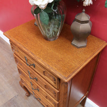 Load image into Gallery viewer, Vintage French Oak Lamp Bedside Table or Lingerie Chest Compact Set of 4 Drawers Brass Handles B12806
