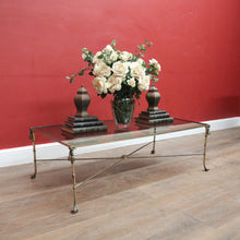 Load image into Gallery viewer, Vintage Glass and Brass Coffee Table with Bamboo-Style Legs and Tassel Detailing. B12596

