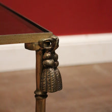 Load image into Gallery viewer, Vintage Glass and Brass Coffee Table with Bamboo-Style Legs and Tassel Detailing. B12596
