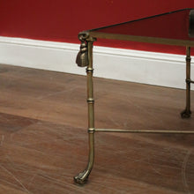 Load image into Gallery viewer, Vintage Glass and Brass Coffee Table with Bamboo-Style Legs and Tassel Detailing. B12596
