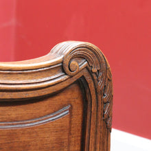 Load image into Gallery viewer, Antique French oak queen size bed frame with carved headboard. B13020
